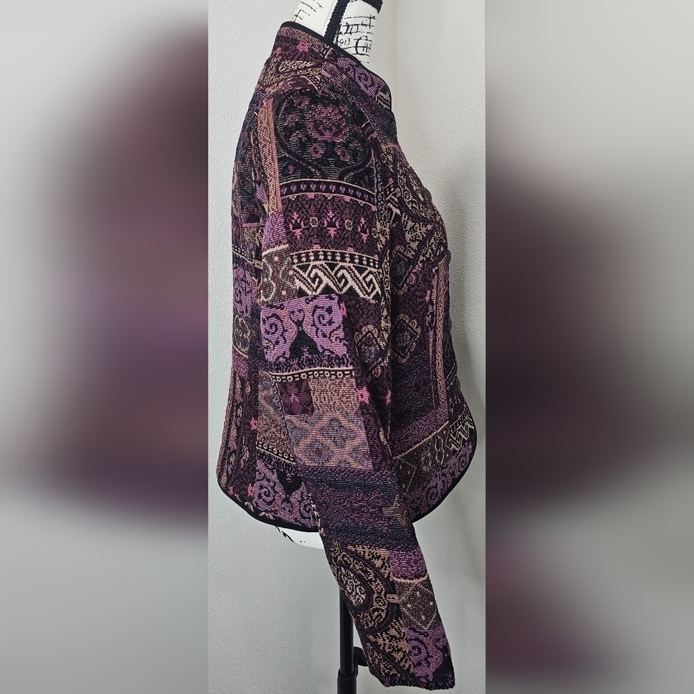 Christopher & Banks Tapestry Button Up Jacket Womens Medium Bohemian Patchwork - Picture 10 of 16